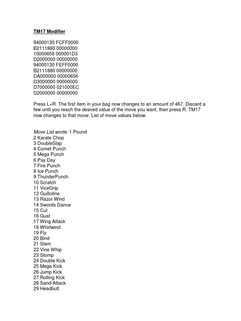 TM17 Modifier Heart Gold, PDF